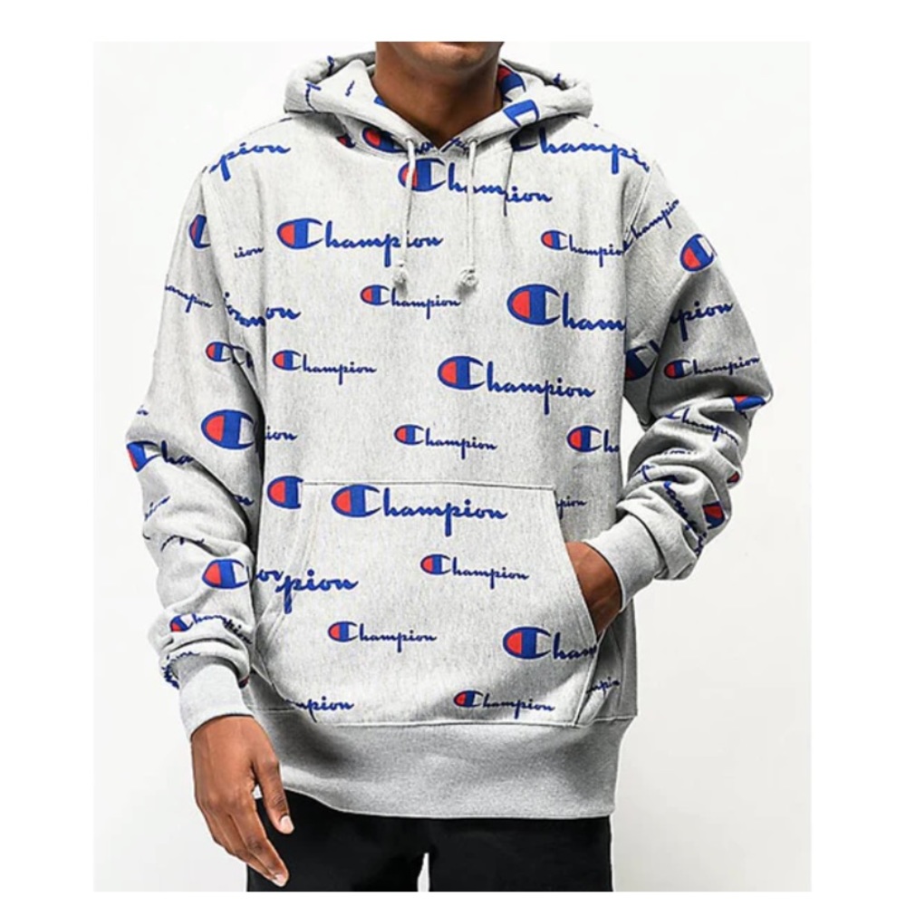 Champion Life Men’s all-over logo pullover Hoodie